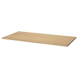 MITTZON: flat light brown office table. Rectangle shape. Made from oak veneer. Stain-resistant surface.
