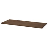 MITTZON: dark brown rectangular shelf, wood grain veneer, stain-resistant top.