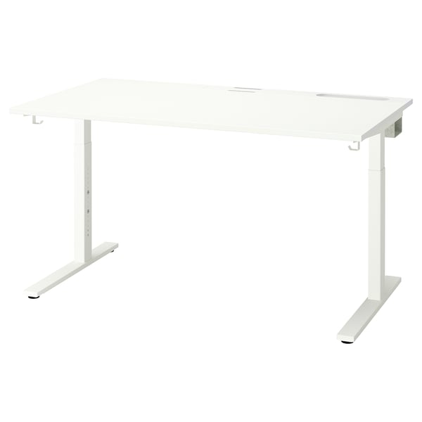 A white MITTZON adjustable desk with a clean design, suitable for home offices.
