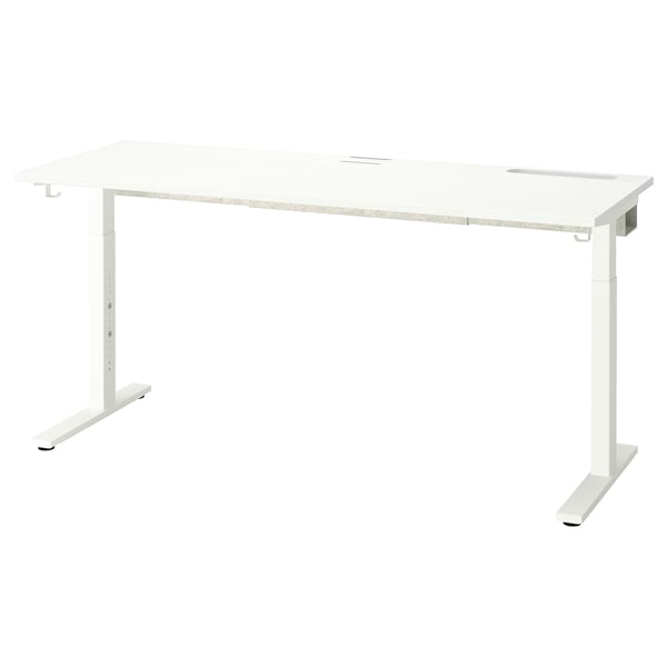 MITTZON desk, white. Height-adjustable. Modern, space-saving design.