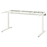 MITTZON white adjustable desk frame, steel, rectangular, modern design.