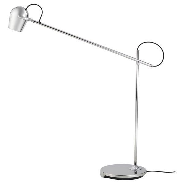 Modern chrome desk lamp with usb-c charging