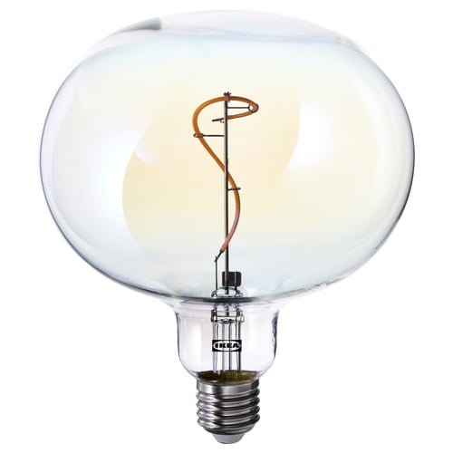 MOLNART lightbulb, clear glass, spiral filament, warm glow.