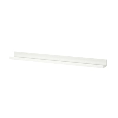 MOSSLANDA: white wall shelf, rectangular, simple design, made of fibreboard.