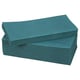Stacked green paper napkins, neatly folded, rectangular shape.