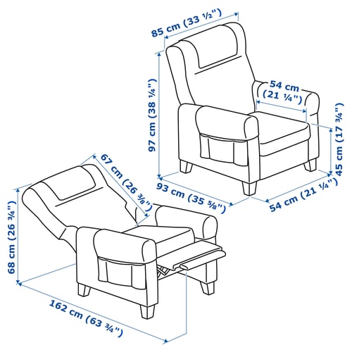 Illustration with measurements for the product: MUREN.