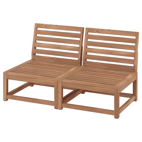 NÄMMARÖ outdoor furniture set in light brown acacia wood, modern design with slatted seats and backs.