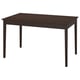 A dark brown NÄSINGE wooden dining table with a rectangular shape and four legs. Its designed to extend, seating 4-6 people.