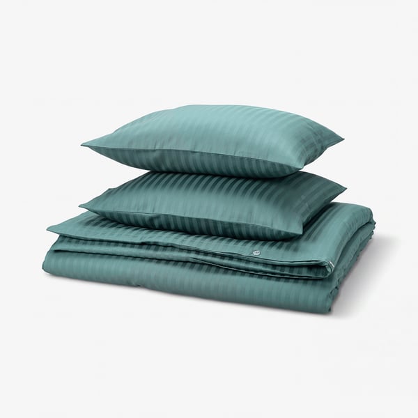 NATTJASMIN Duvet cover and 2 pillowcases, blue-green, 200x200/50x60 cm