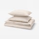 NATTJASMIN Duvet cover and 2 pillowcases, light beige, 200x200/50x60 cm