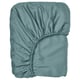 NATTJASMIN fitted sheet: silky blue-green, cotton/lyocell, sateen-weave, elastic corners.