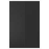 NICKEBO black cabinet front, square, sleek modern design, made from recycled materials.