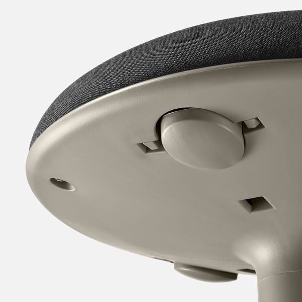 Office chair base with gas lift and grey seat.