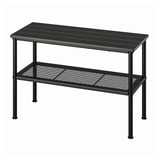 NIPÅSEN: black shoe rack/bench combo, metal, rectangular, minimalist.