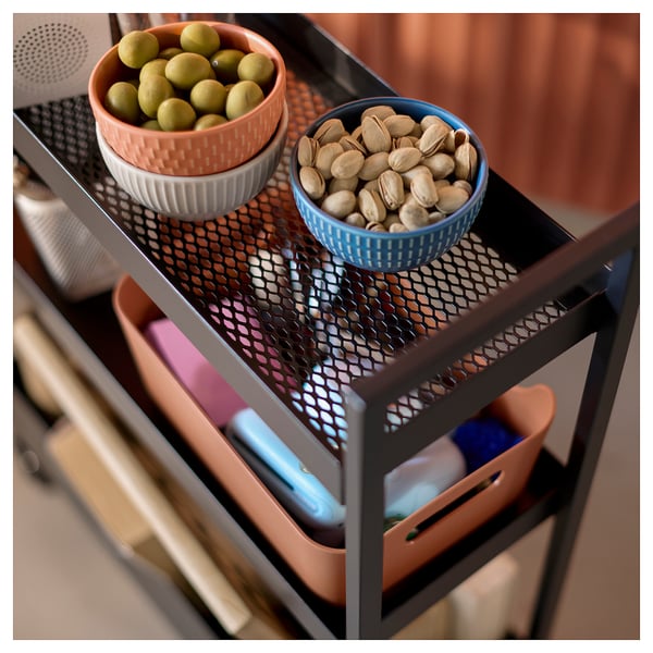 NISSAFORS Trolley, black, 50.5x19x67 cm