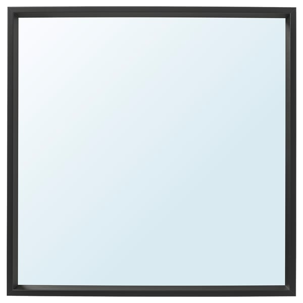 Black square NISSEDAL mirror with simple frame, suitable for various rooms.