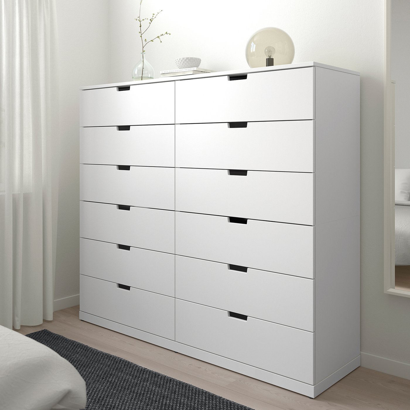 NORDLI chest of 12 drawers, white, 160x145 cm - IKEA Lithuania