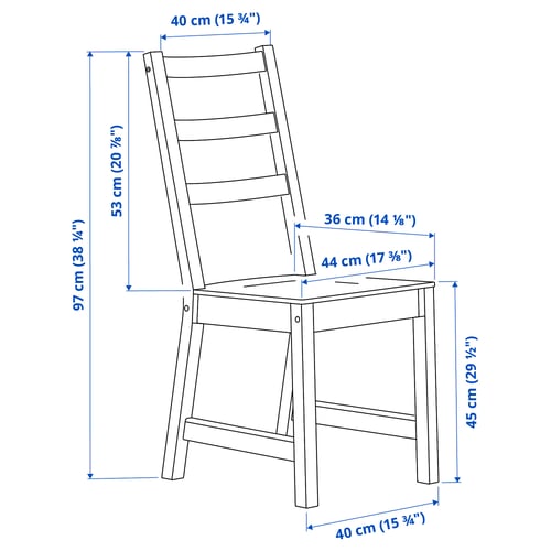 Illustration with measurements for the product: NORDVIKEN.