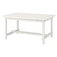 NORDVIKEN white wooden dining table. Rectangular, sturdy design with extendable leaves for extra seating.
