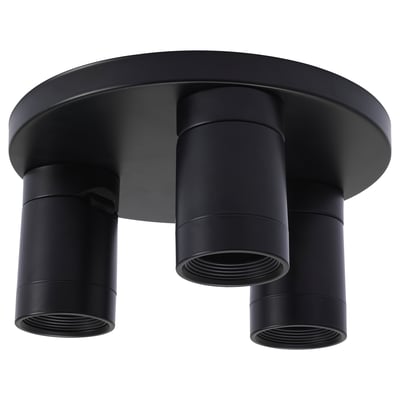 NYMÅNE ceiling lamp, black, matte, cylindrical lights, adjustable, modern design.