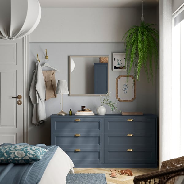 NYPONBUSKE Mirror, grey-beige, 65x65 cm