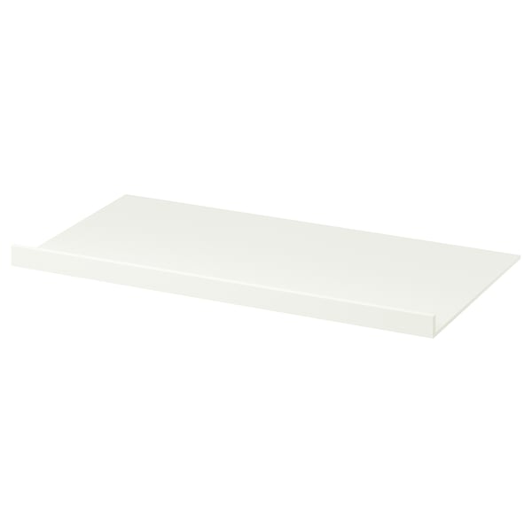 NYTTIG white rectangular shelf, modern design, flat surface, minimalist style, made of fibreboard and melamine foil.