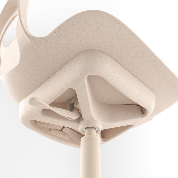 Close-up of ODGER chair base, showing robust design and adjustable height mechanism.