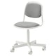 White & grey kids chair: ÖRFJÄLL, fabric seat, metal frame, 5 castors, ergonomic.