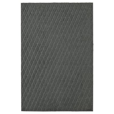 Grey ÖSTERILD doormat with diamond pattern, traps dirt and moisture, rectangular with textured traction.