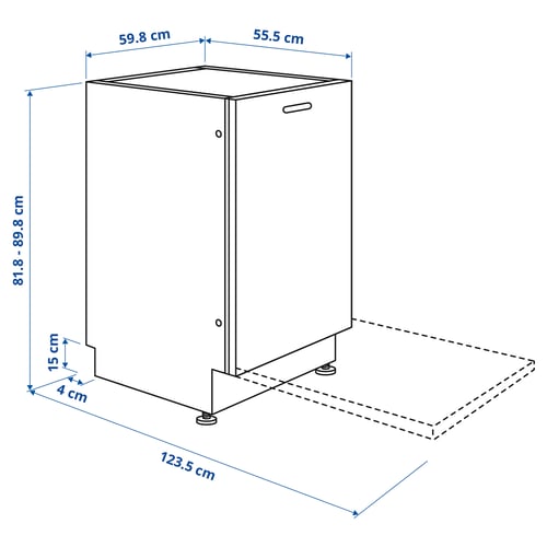 Illustration with measurements for the product: ÖSTVEDA.