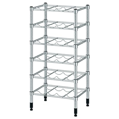 OMAR: silver wire shelving unit, adjustable feet, 6 tiers.