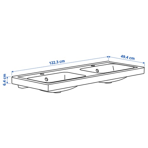Illustration with measurements for the product: ORRSJÖN.