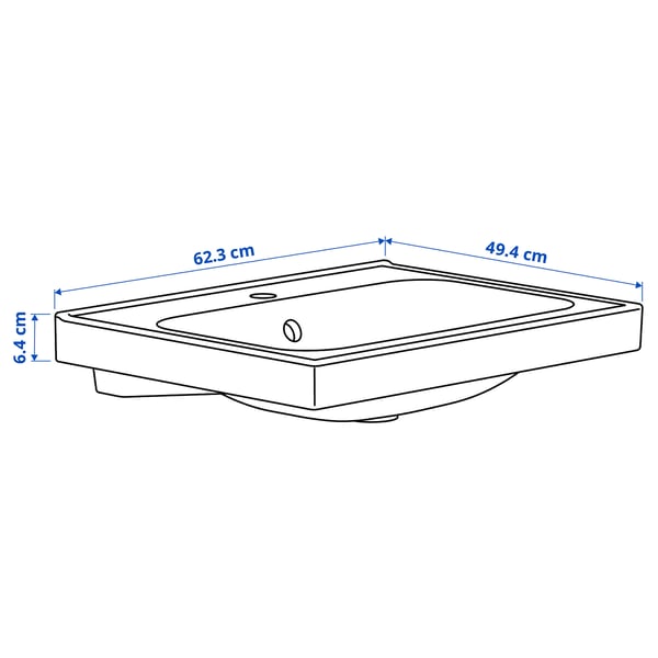 Illustration with measurements for the product: ORRSJÖN.