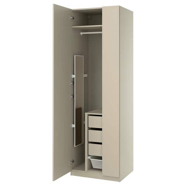 PAX / FORSAND Wardrobe combination, grey-beige/grey-beige, 75x60x236 cm