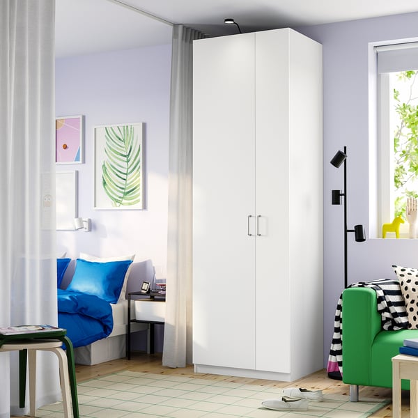 PAX / FORSAND Wardrobe combination, white/white, 75x60x236 cm