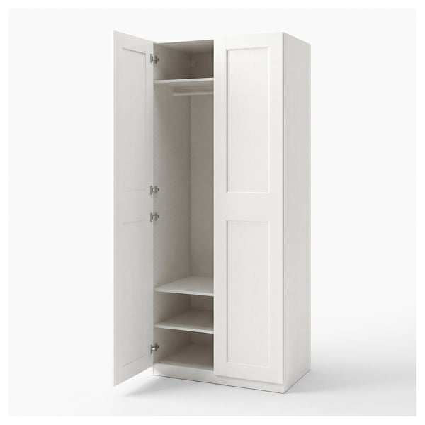 PAX / GRIMO Wardrobe, white/white, 100x60x201 cm