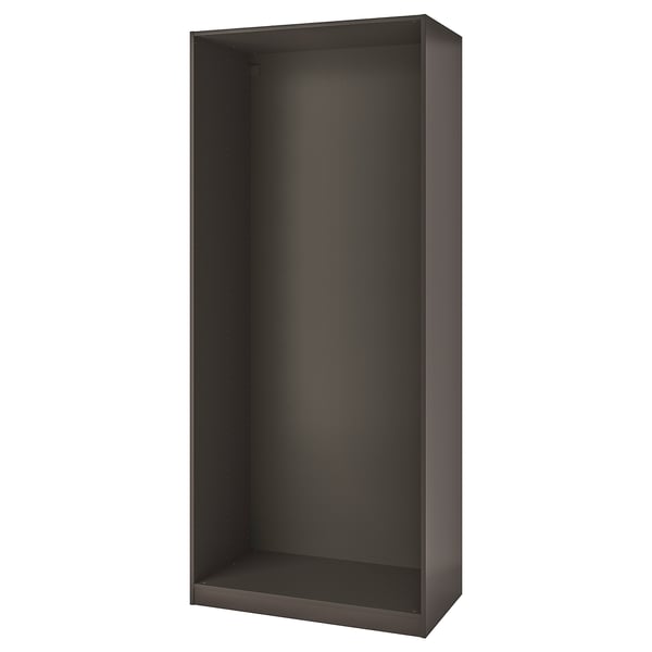 Black PAX wardrobe frame, smooth paper finish, rectangular shape.