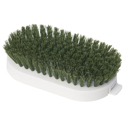 PEPPRIG brush head refill, green bristles on white base, easy detach design for narrow spaces.