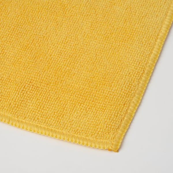 Bright yellow microfiber cloth, soft and absorbent, excellent for cleaning.