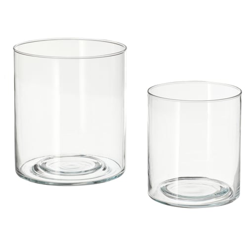 PILFINK Candle holder, set of 2, clear glass