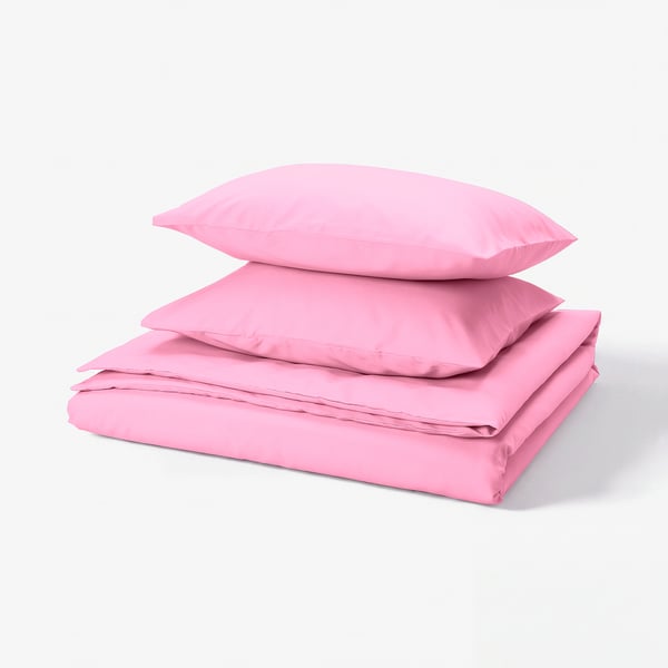 PILTANDVINGE Duvet cover and 2 pillowcases, pink, 200x200/50x60 cm