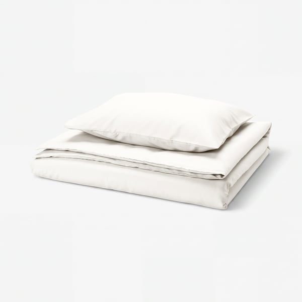 PILTANDVINGE Duvet cover and pillowcase, white, 150x200/50x60 cm