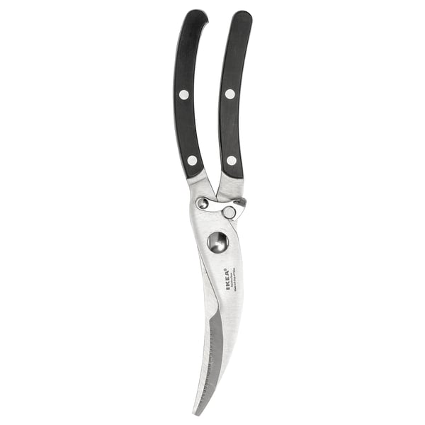 Prester black plastic-handled metal shears, silver blades