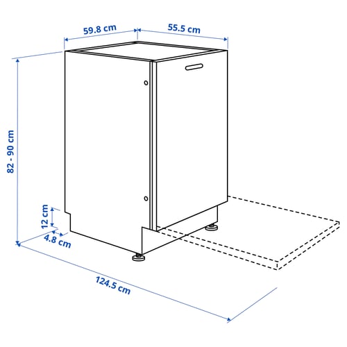 Illustration with measurements for the product: RÅGLANDA.