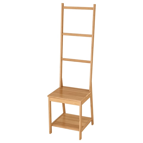 RÅGRUND bamboo bathroom chair, light brown, functional design.