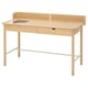 RIDSPÖ desk: light wood, 2 drawers, glass top, curve shield, cable management, versatile storage.