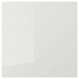 RINGHULT modern grey glossy kitchen door, sleek and rectangular, moisture-resistant.
