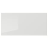 RINGHULT grey glossy kitchen cabinet front, rectangular, high-gloss particleboard.