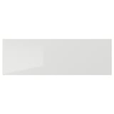 RINGHULT grey, glossy kitchen drawer front. Rectangular, seamless, modern design.