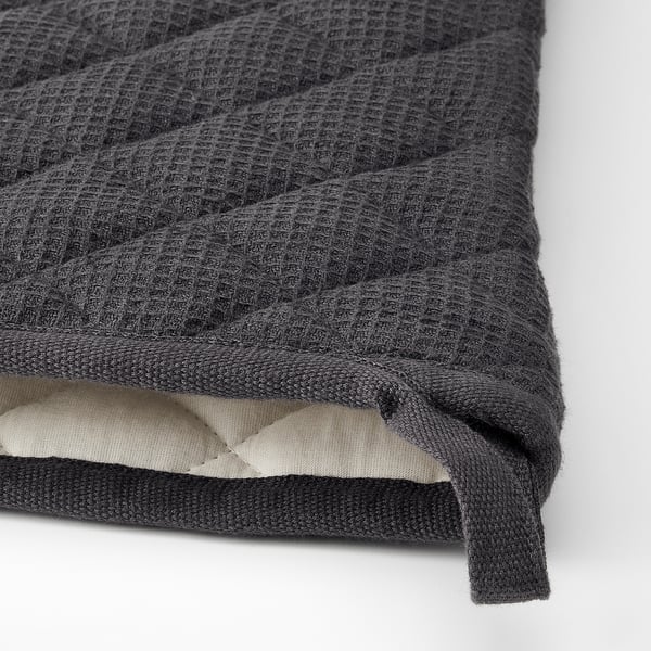 Dark grey bath mat with visible stitching and soft, insulating inner layer.